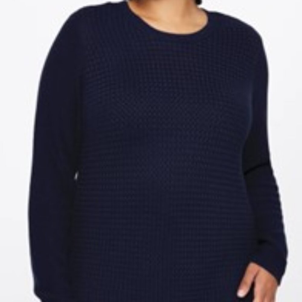 1X Lety & Me Navy Blue Josey Sweater with Elbow Patches - Stitch Fix